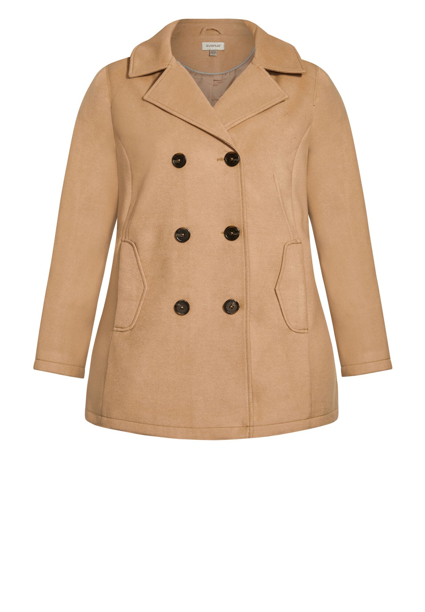Faux Wool Peacoat, CAMEL, alternate image number 7