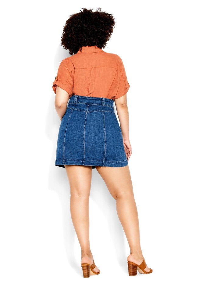 Coastal Skirt - mid denim, BLUE, alternate image number 4