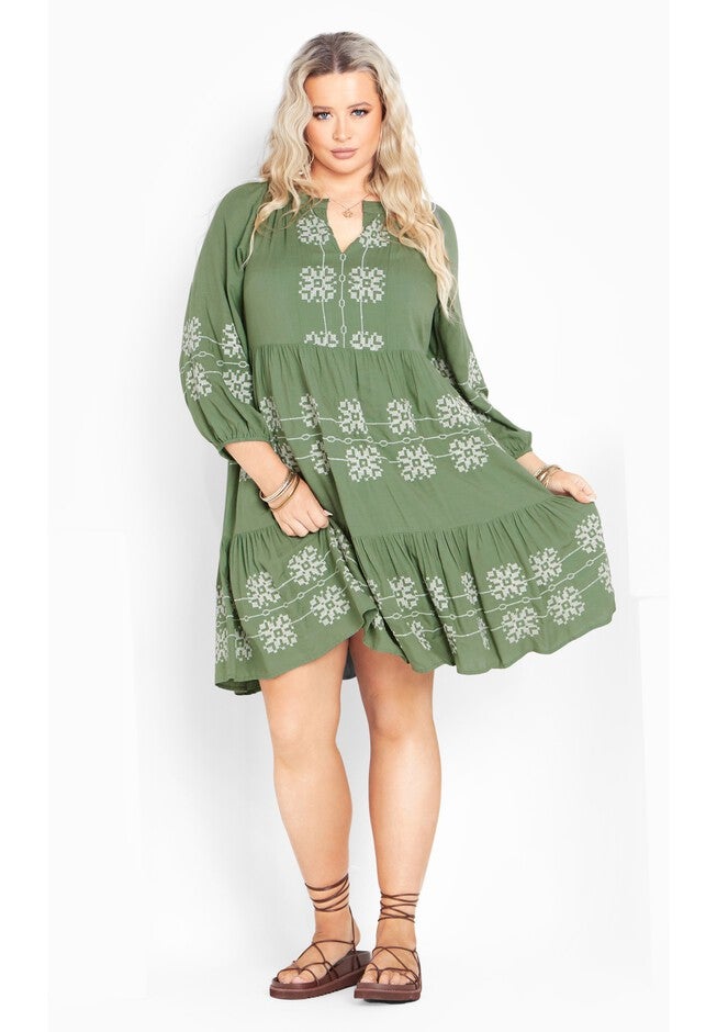 Lady Luxe Embroidered Dress, MOSS, hi-res image number null