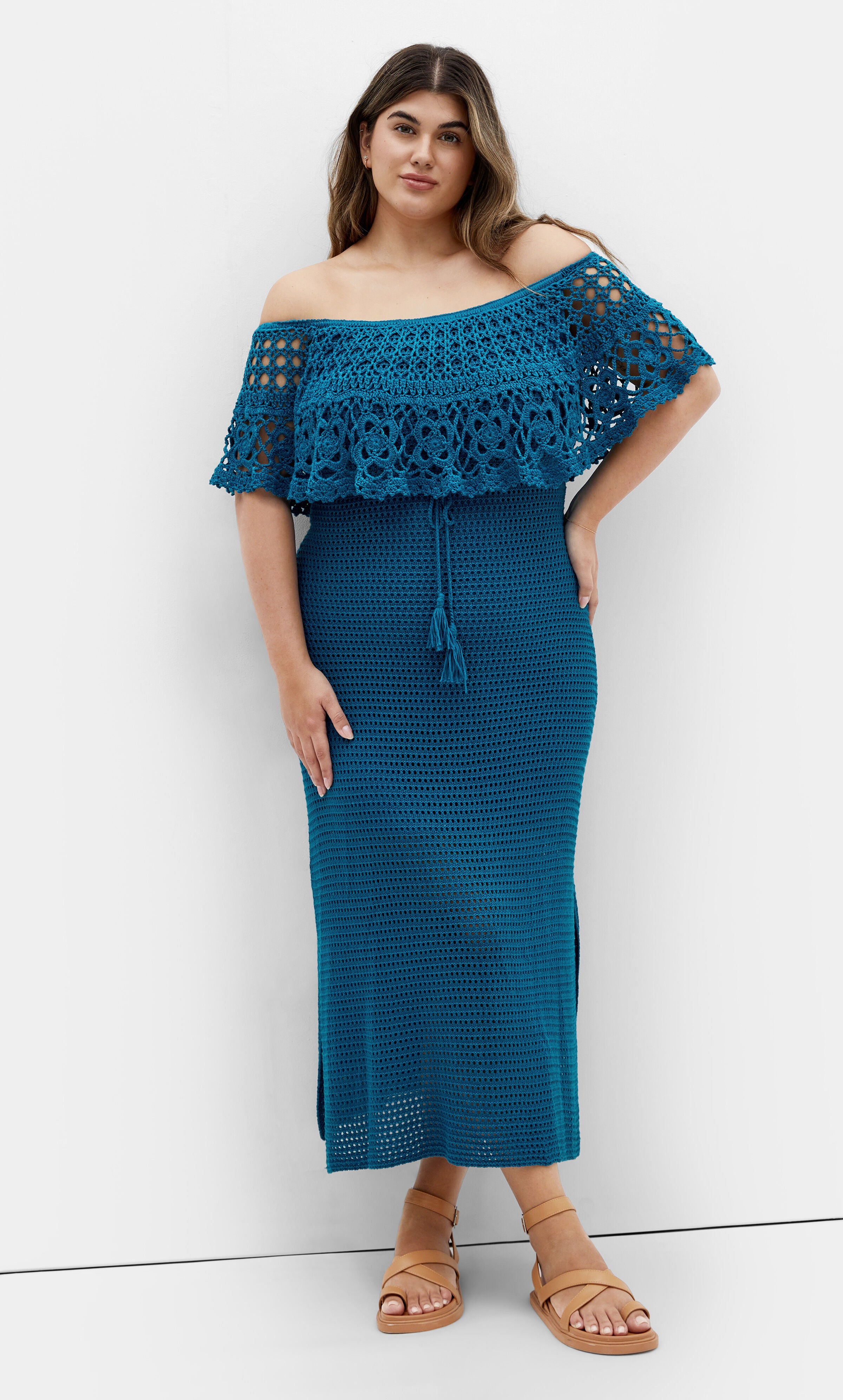 Callie Crochet Dress - poseidon, BLUE, hi-res image number 0