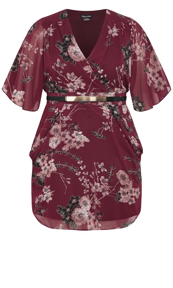 Bold Blossom Wrap Dress - ruby, RUBY BOLD BLSM, alternate image number 4