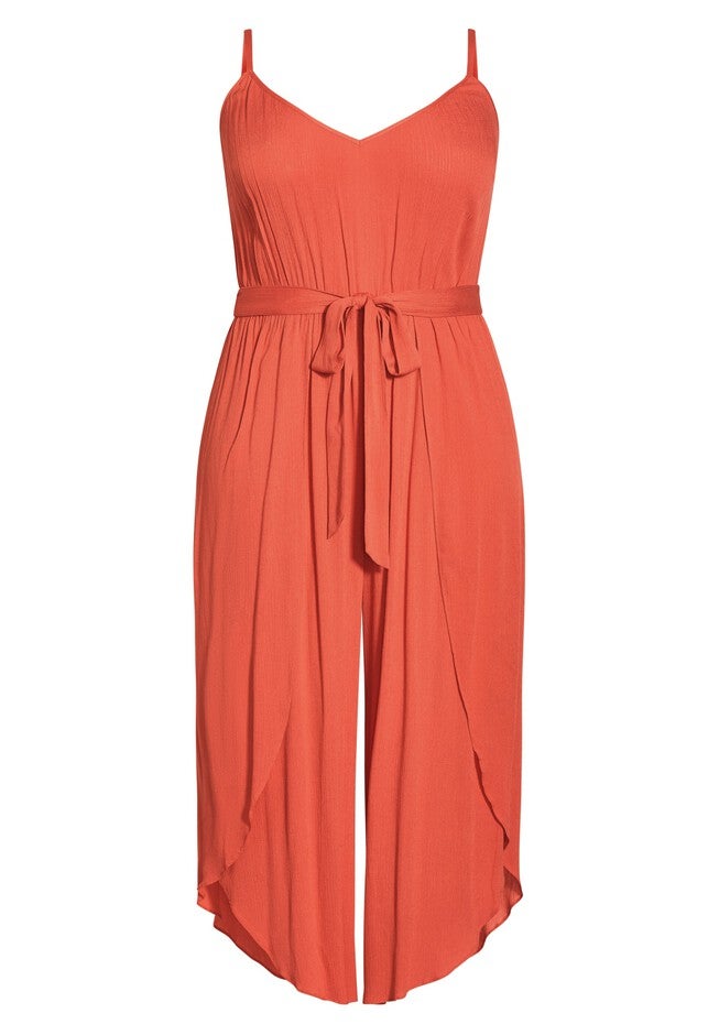 Tropic Tie Jumpsuit - coral, ORANGE, alternate image number null
