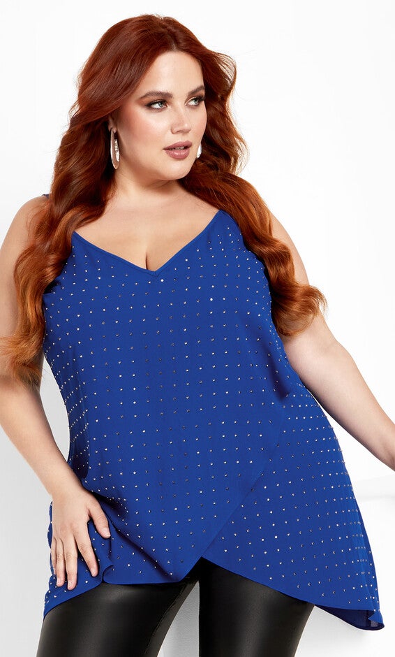 Hi Lo Shine Cami - lapis, BLUE, hi-res image number null