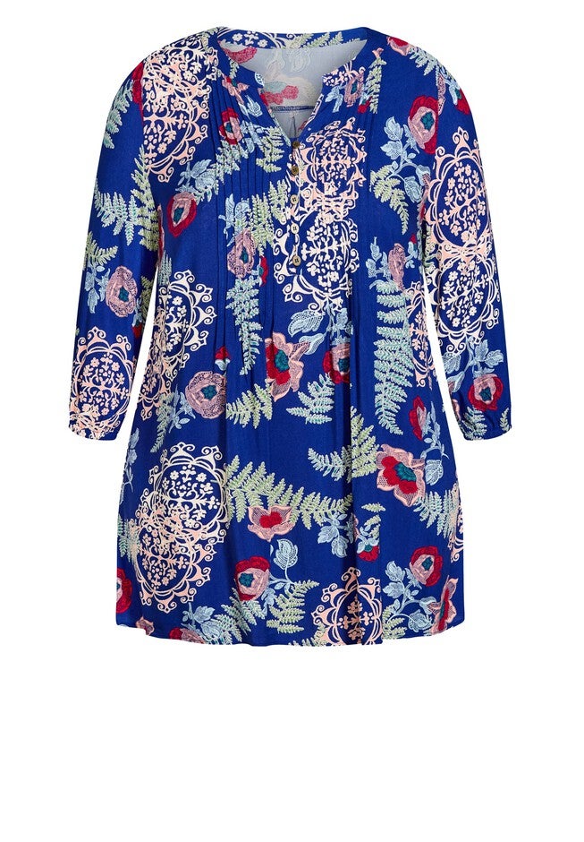 Kera Pintuck Tunic, BLUE EASE, alternate image number null