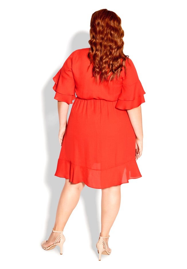 Isabella Dress - tigerlily, ORANGE, alternate image number null