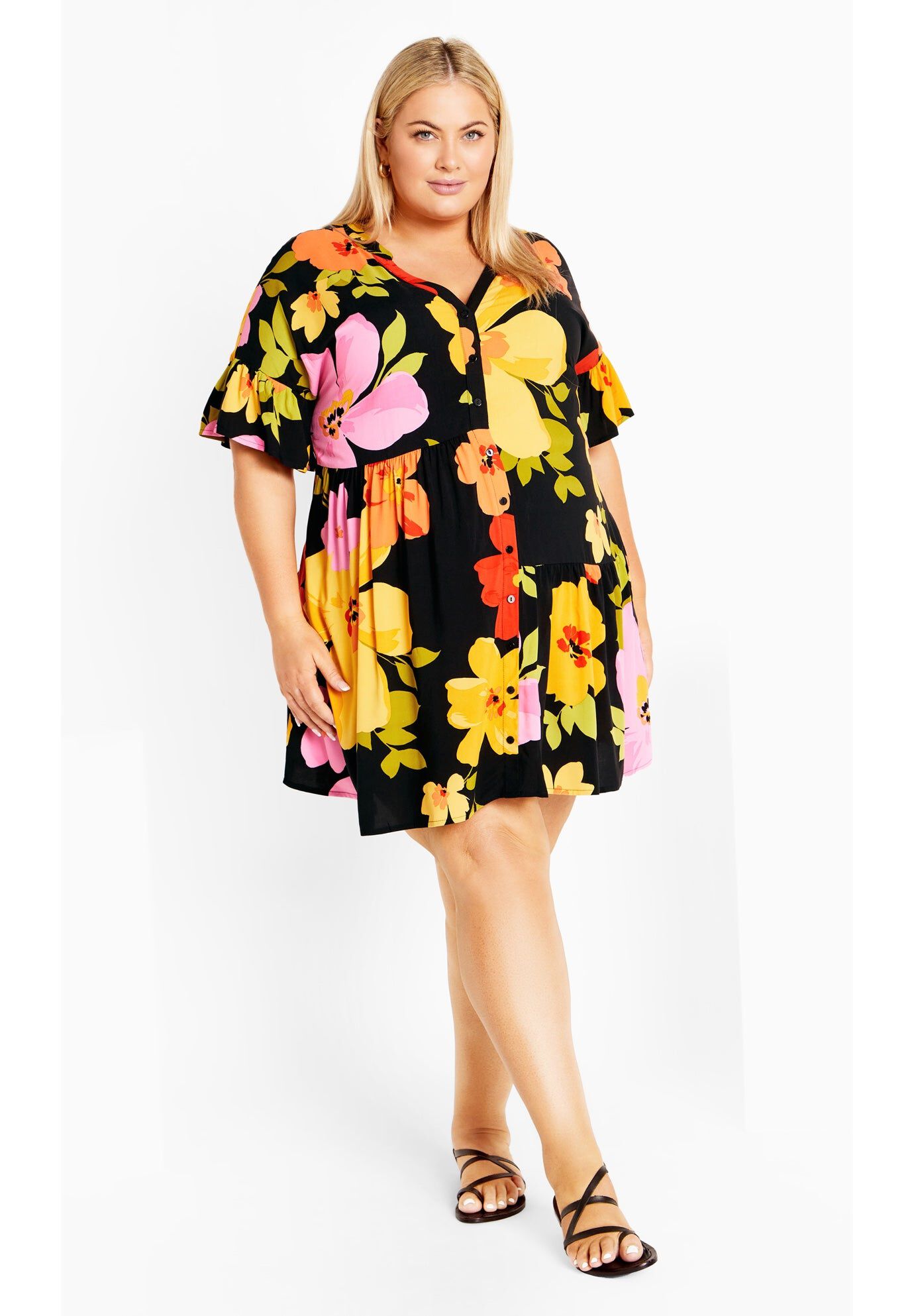 Trinity Print Dress, FLOWER POWER, hi-res image number 0