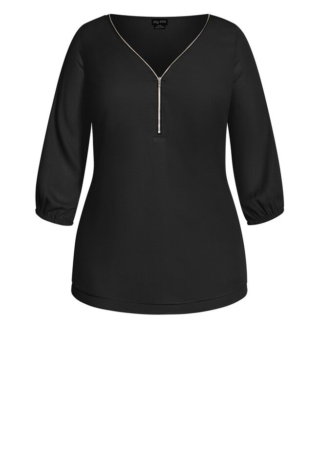 Sexy Fling Elbow Sleeve Top - black, BLACK, alternate image number null