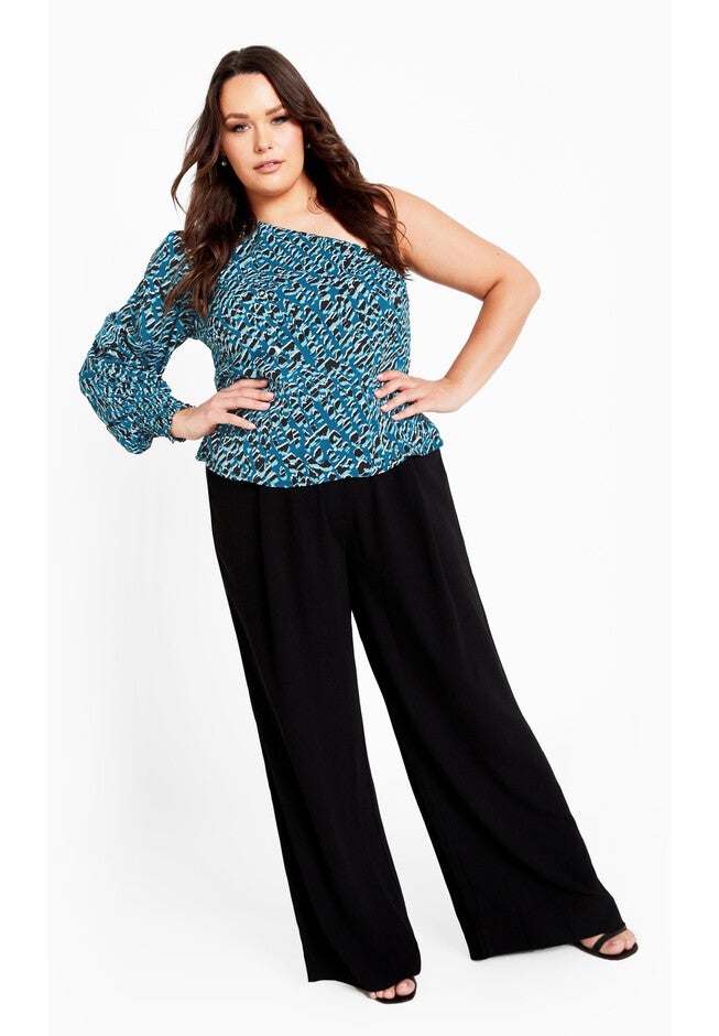 Eva One Shoulder Print Top, NOUVEAU, alternate image number 6