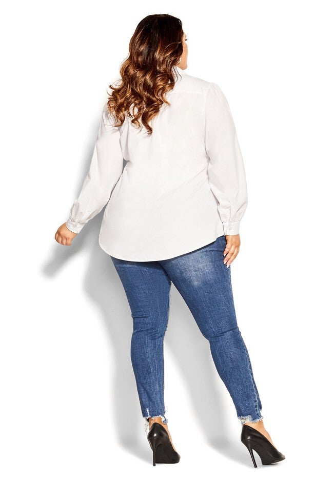 Clean Look Shirt - ivory, WHITE, alternate image number 3