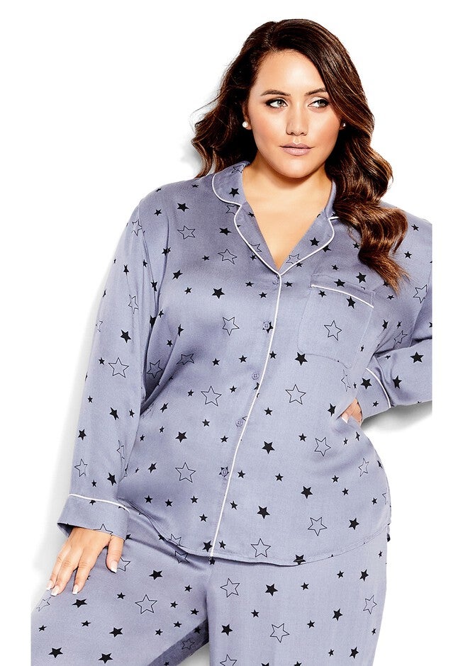Galaxy Sleep Shirt - gray, GREY, hi-res image number 0