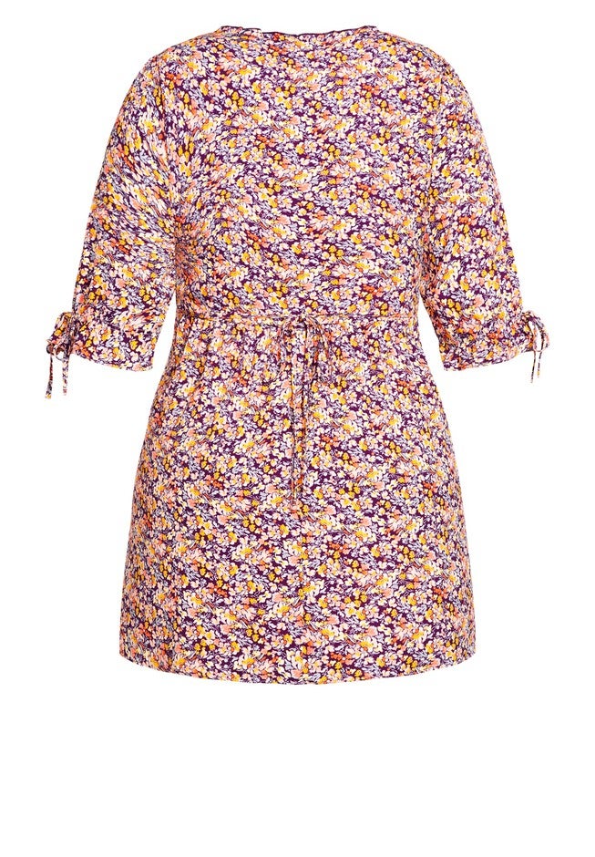 Fresh Ditsy Dress - purple, PURPLE, alternate image number null