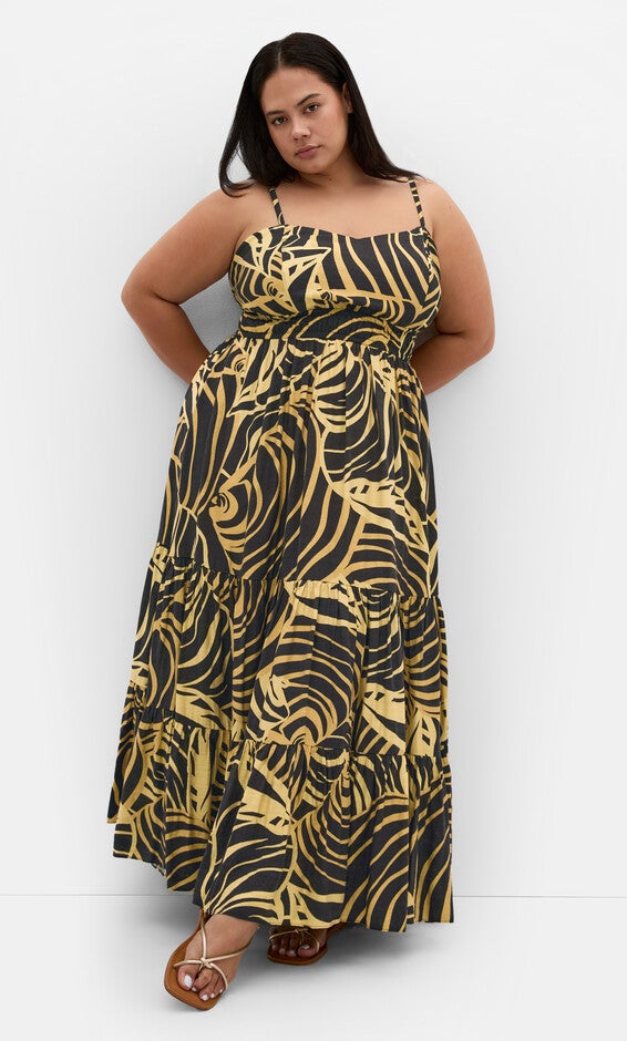 Kehlani Print Maxi Dress - black, GREEN, hi-res image number 0