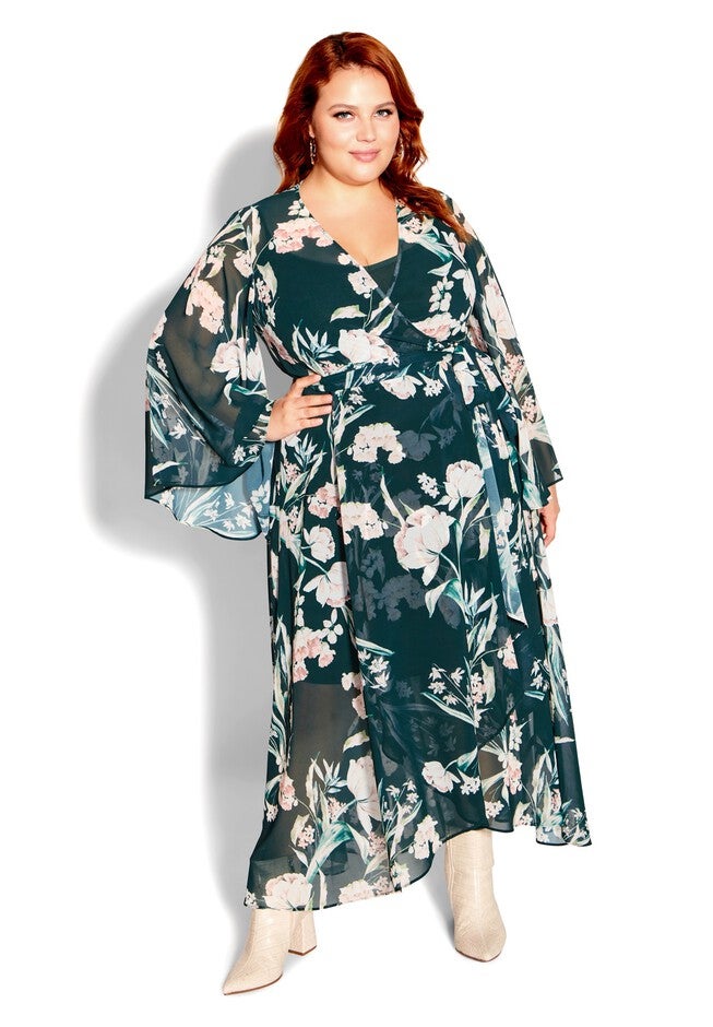 Fleetwood Print Maxi Dress - fresh fields, GREEN, on-hover image number 1