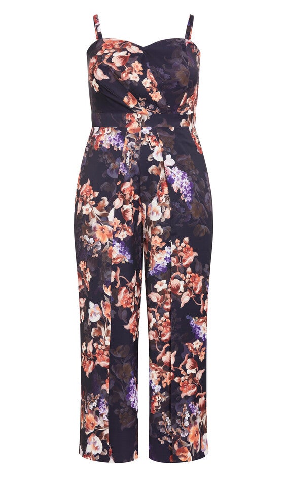 Abigail Print Jumpsuit - navy bouquet, BLUE, alternate image number null