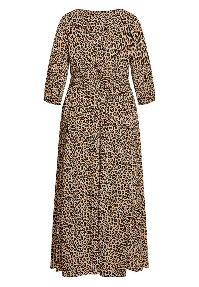 Desire Print Maxi Dress - cheetah, BEIGE, alternate image number 3