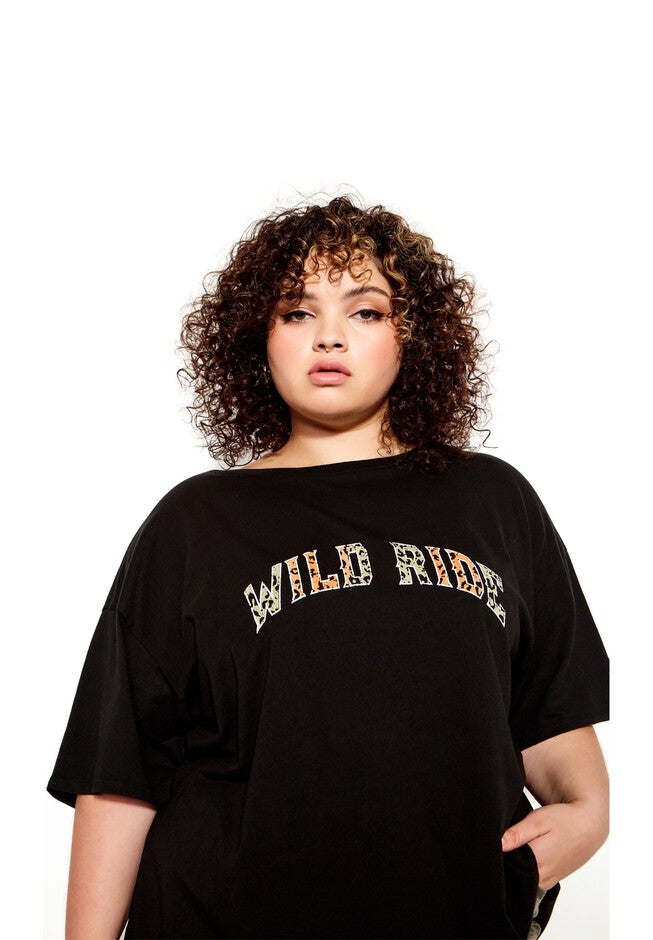 Rylie Crop Tee, ANIMAL SLOGAN, alternate image number 3