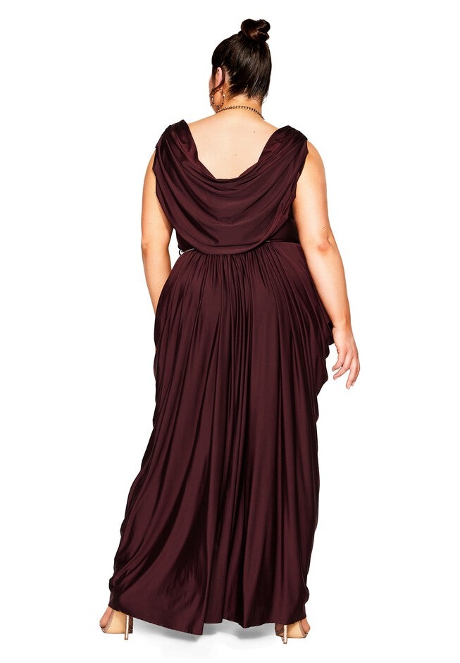 Athena Goddess Maxi Dress - oxblood, RED, alternate image number null
