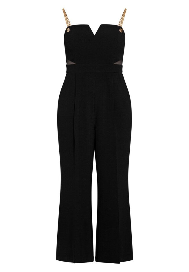 Ann Chain Jumpsuit - black, BLACK, alternate image number null