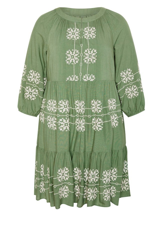 Lady Luxe Embroidered Dress, MOSS, alternate image number null