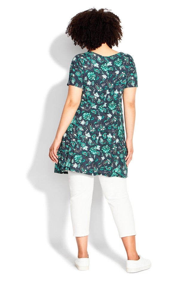 Love Swing Print Tunic, JACOBEAN NAVY, alternate image number null
