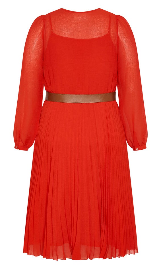 Precious Pleat Dress - tigerlily, ORANGE, alternate image number null