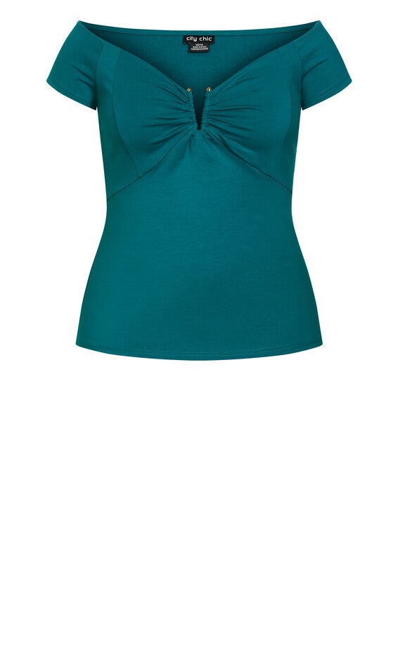 Island Off Shoulder Top - harbour blue, BLUE, alternate image number 4