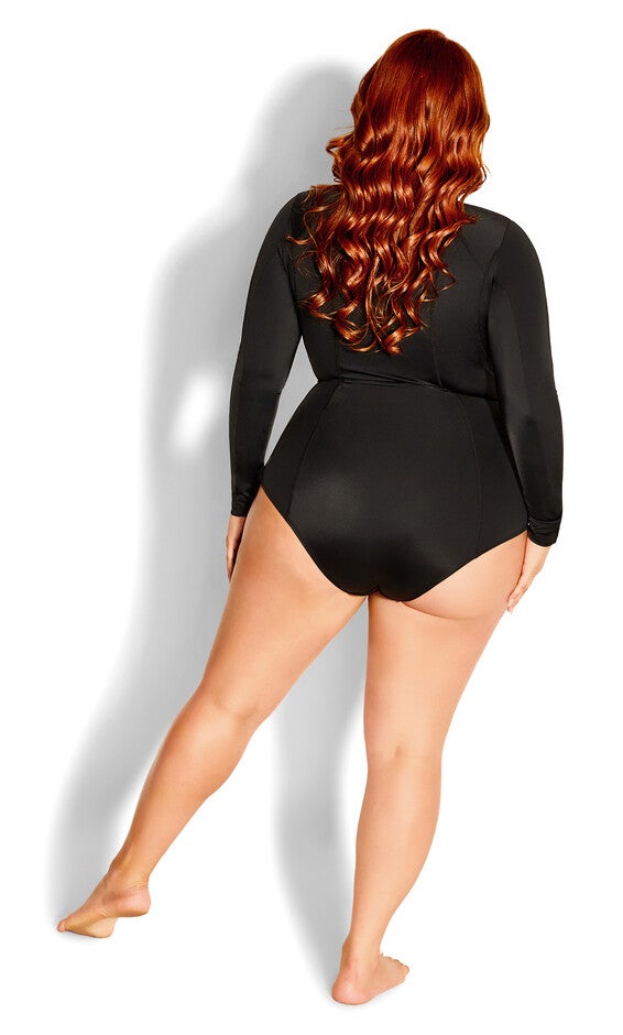 Cancun Long Sleeve 1 Piece - black, BLACK, alternate image number null