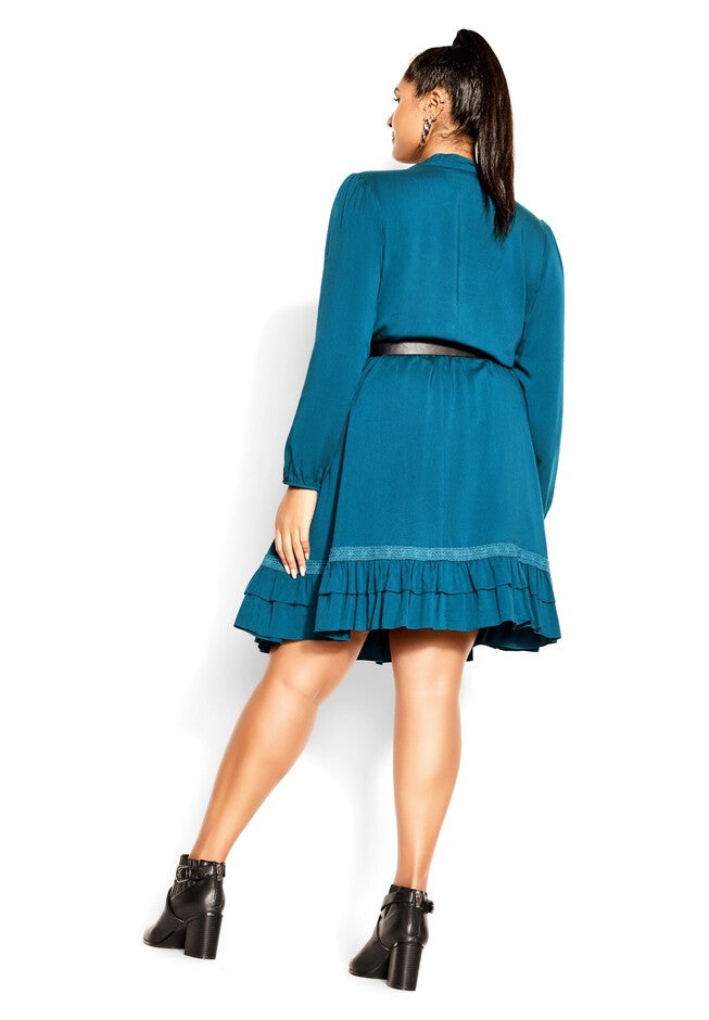 Precious Tie Dress - teal, GREEN, on-hover image number null