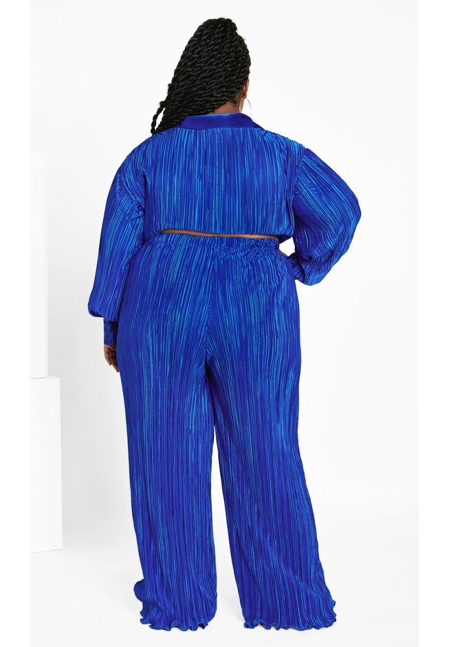 Andi Wide Leg Plisse Pant - sapphire, BLUE, alternate image number null