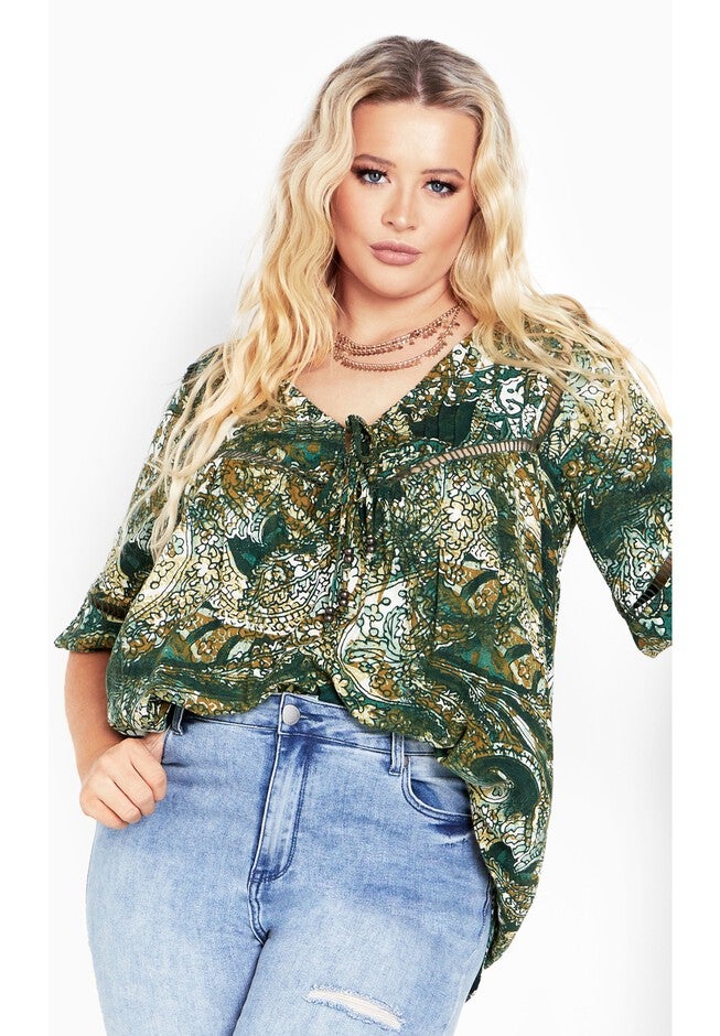 Carmel Pintuck Print Tunic, PAISLEY CHARM, hi-res image number null