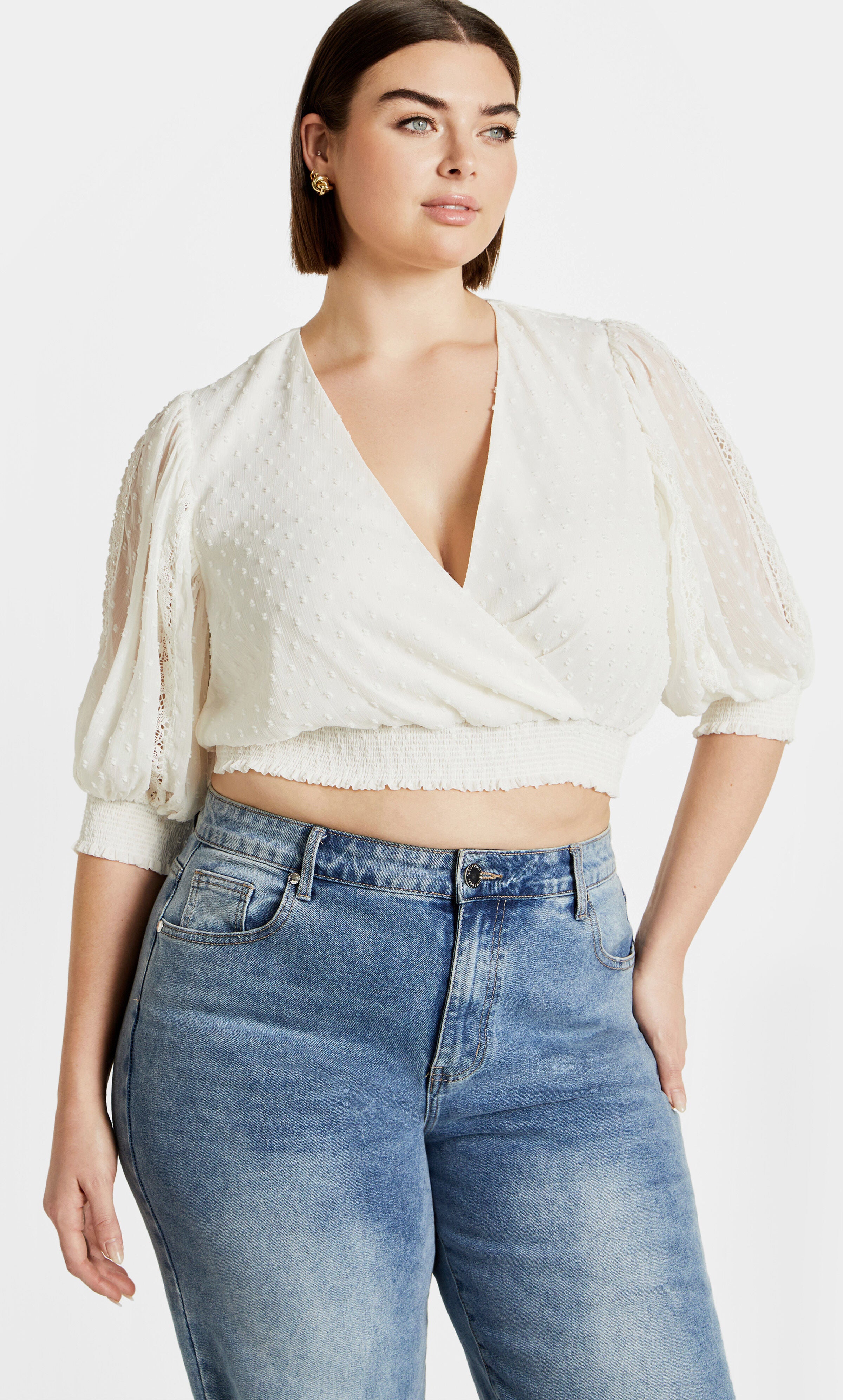 Dee Top - ivory, WHITE, hi-res image number 0