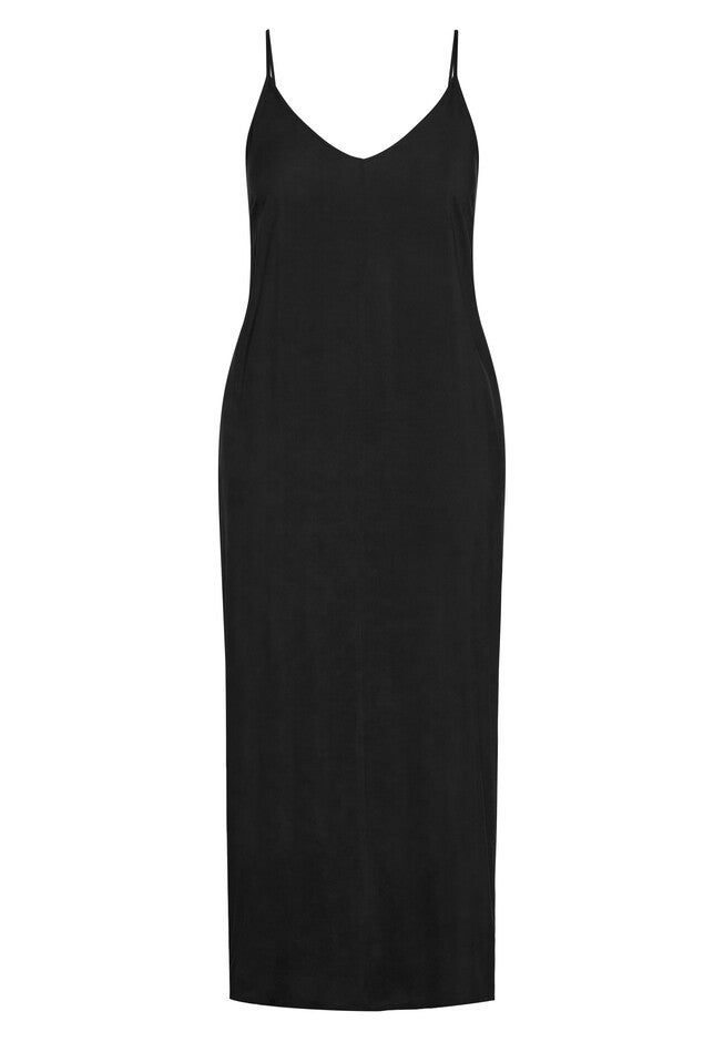 V Neck Maxi Dress - black, BLACK, alternate image number 2