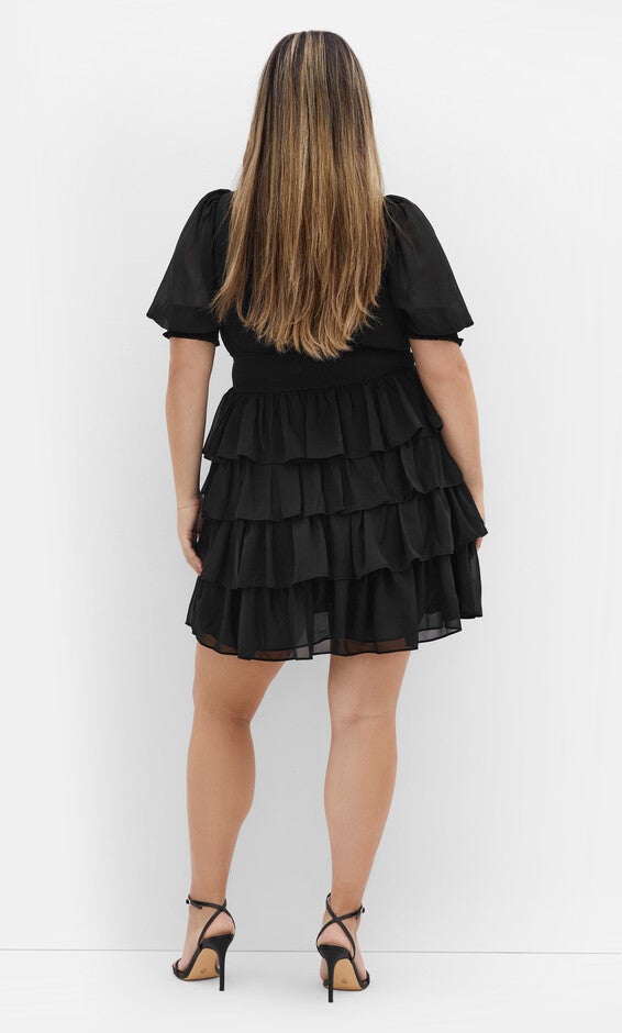 Kailey Short Sleeve Dress - black, BLACK, alternate image number null