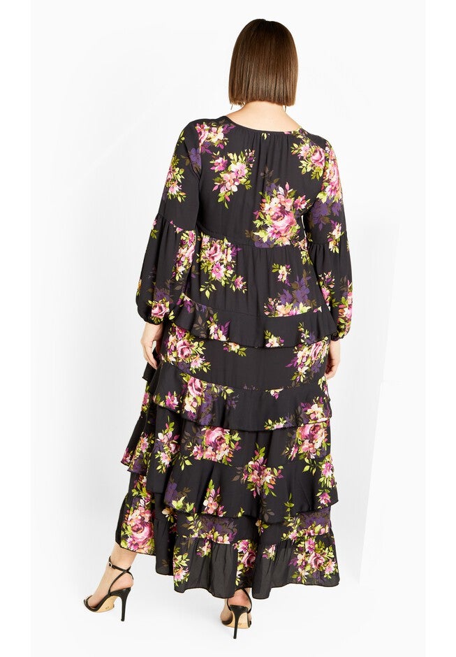 Violet Print Maxi Dress, VIOLET BLOOM, alternate image number 4