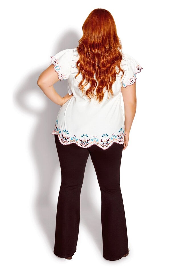 Freefall Embroidered Top - ivory, WHITE, alternate image number null