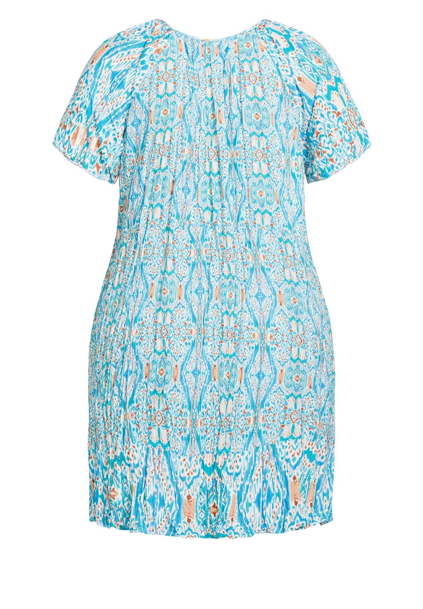 Avalon Crush Tassel Tie Ruffle Tunic, AQUA IKAT, alternate image number 8