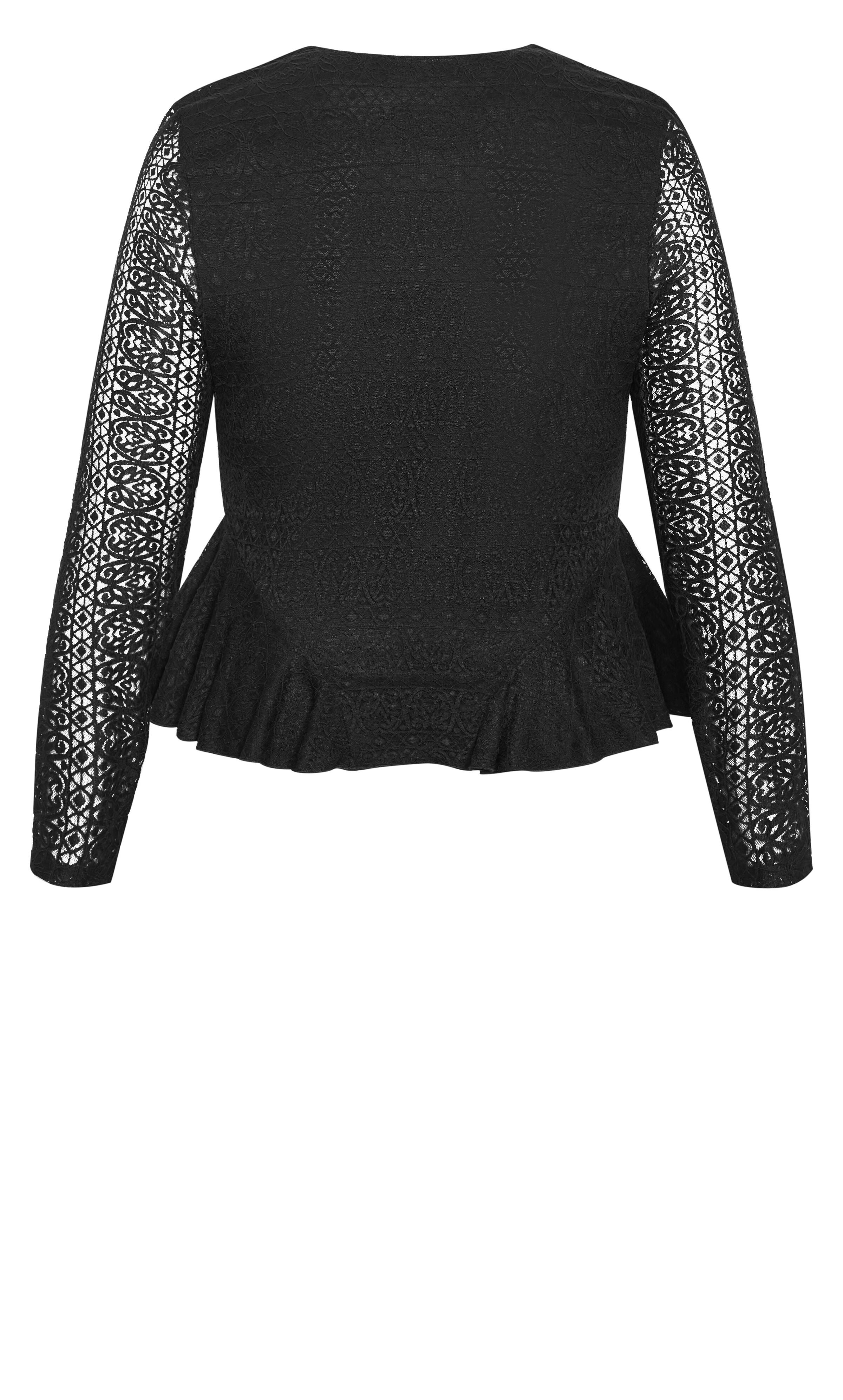 Lola V Neck Lace Top, BLACK, alternate image number 5