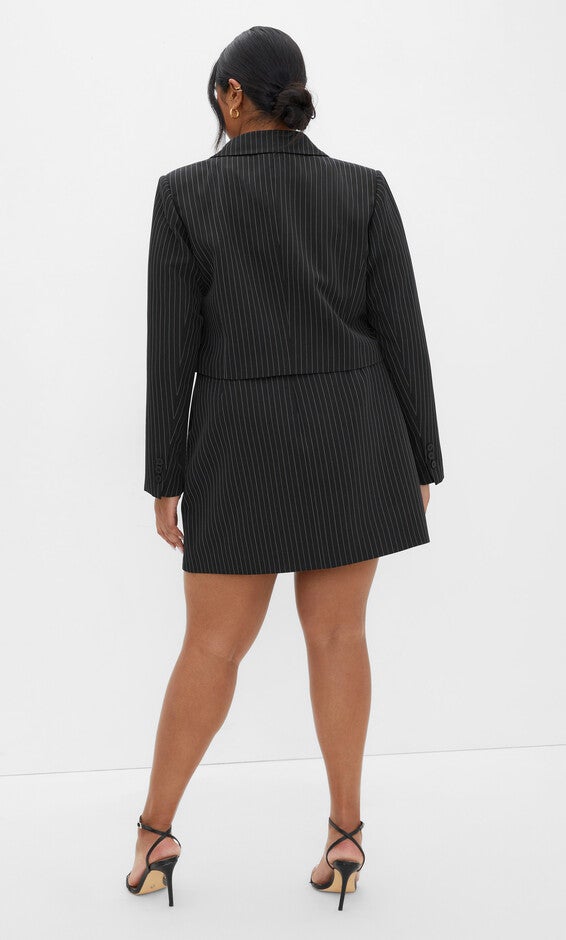Payton Pinstripe Jacket - black, BLACK, alternate image number null