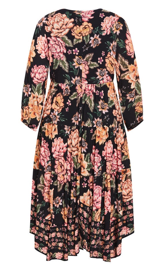 Devine Beauty Border Dress - black, BLACK, alternate image number null