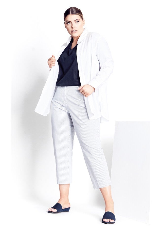 Blake Crop Stripe Pant - white, WHITE, on-hover image number null