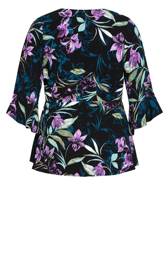 Astrid Print Top - black, BLACK, alternate image number 6