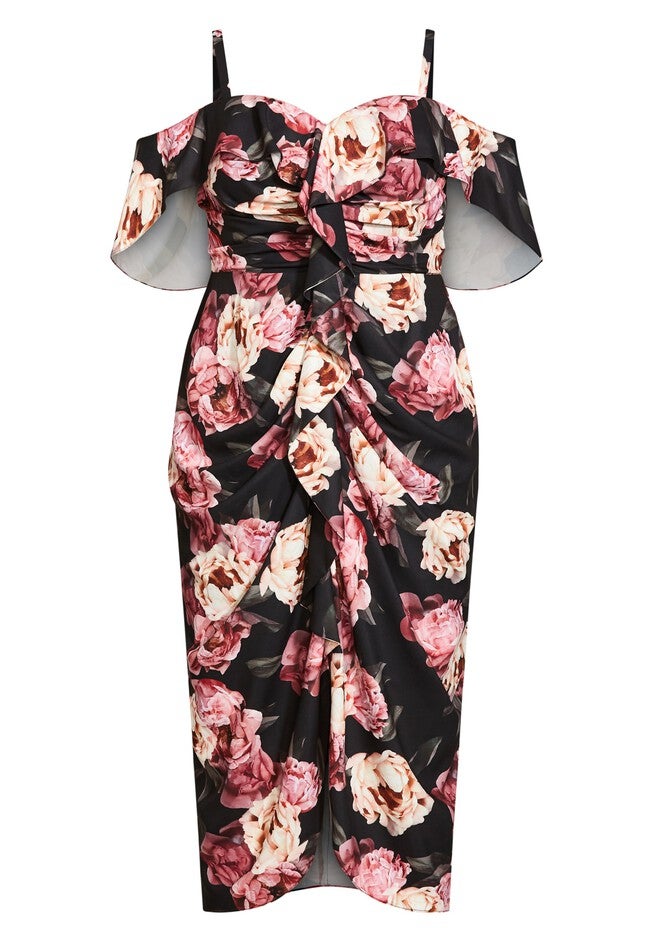 Va Va Voom Print Dress - black, PURPLE, alternate image number 3