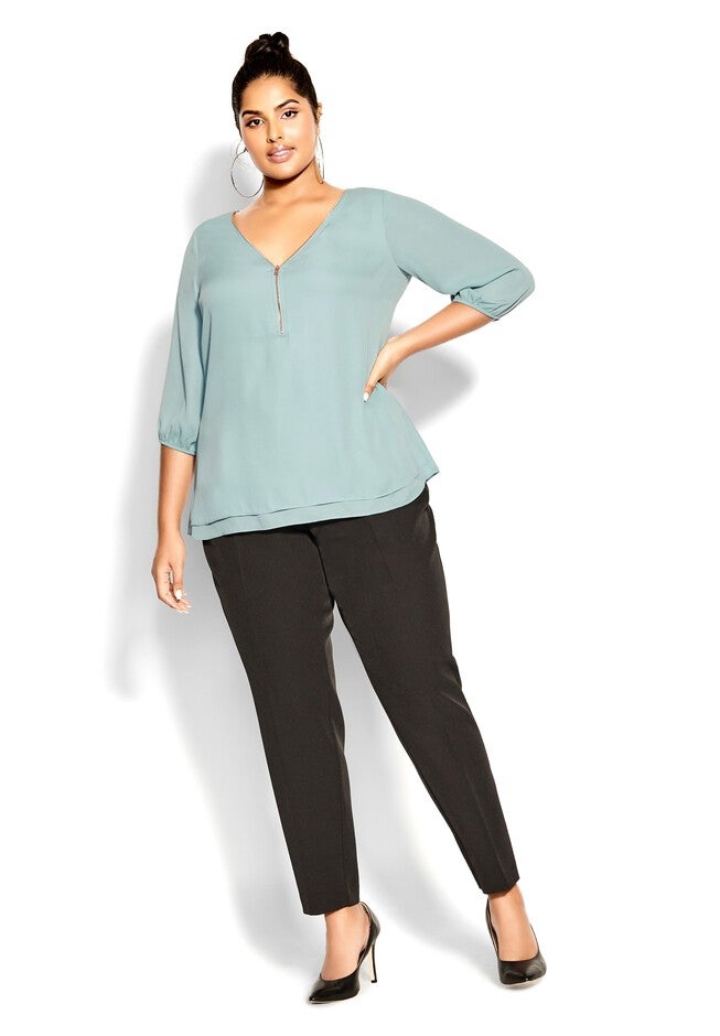 Sexy Fling Elbow Sleeve Top - seafoam, GREEN, alternate image number 5