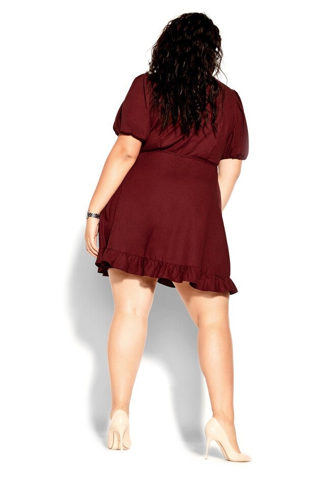 Ruffle Dreams Dress - pomegranate, RED, alternate image number null
