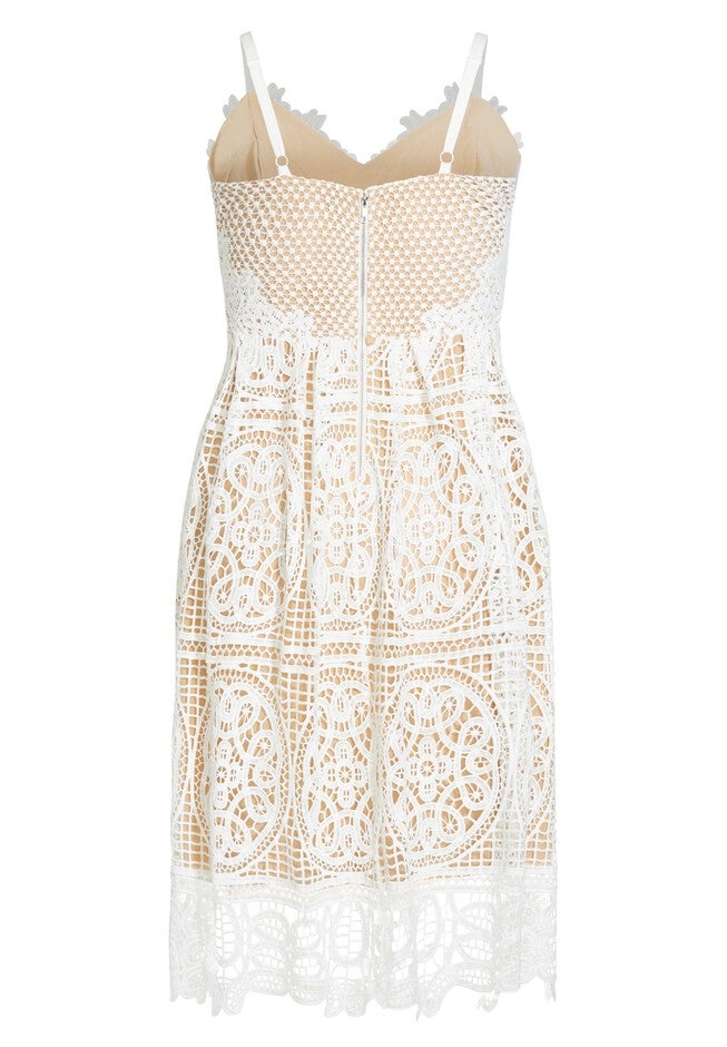 Fancy Free Stripe Dress - ivory, WHITE, alternate image number null