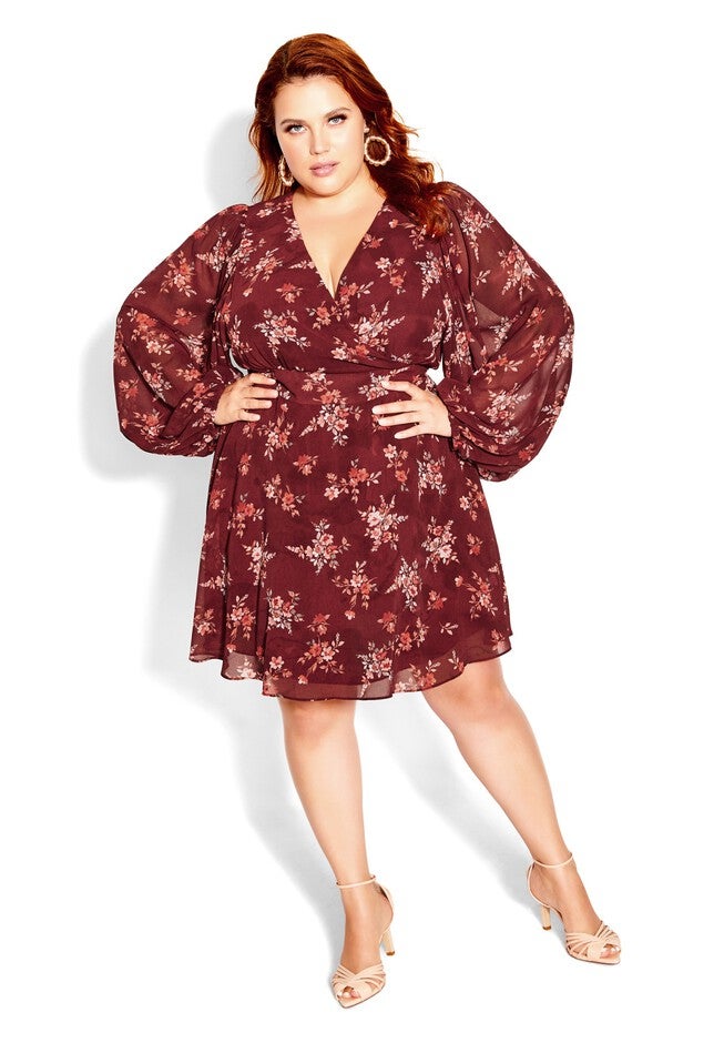 Tallulah Dress - port, RED, hi-res image number 0