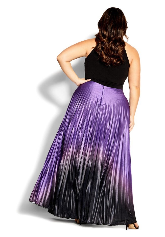 Pleated Ombre Maxi Dress - petunia, PURPLE, alternate image number null