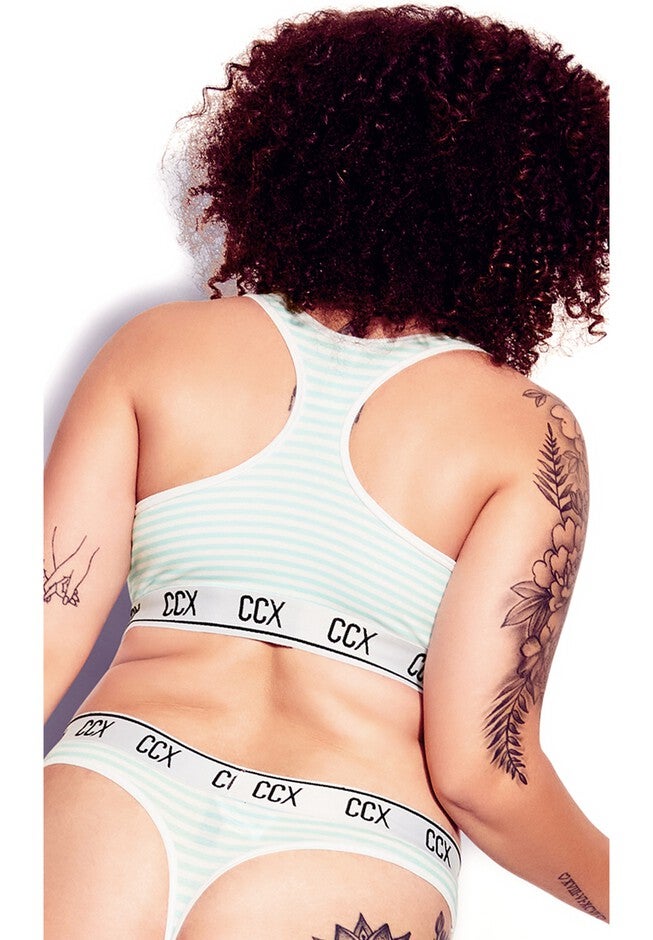 CCX Logo Print Crop Top - sky stripe, BLUE, on-hover image number null