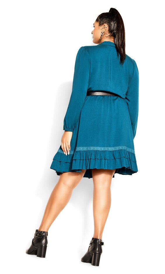 Precious Tie Dress - teal, GREEN, alternate image number null