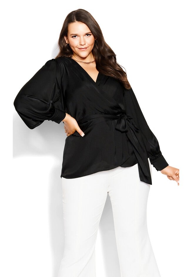 Opulent Hi Lo Top - black, BLACK, hi-res image number null